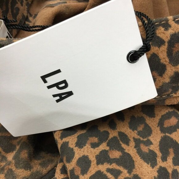 LPA Leopard Leather Suede Pants Animal Print - Picture 5 of 8